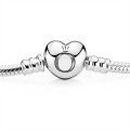 Pandora Jewelry Silver Charm Bracelet with Heart Clasp 590719