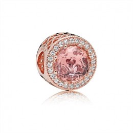 Pandora Jewelry Radiant Hearts Charm-Pandora Jewelry Rose-Blush Pink Crystal & Clear CZ