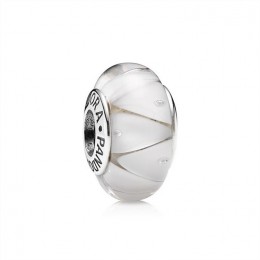 Pandora Jewelry White Looking Glass Charm-Murano Glass 790921