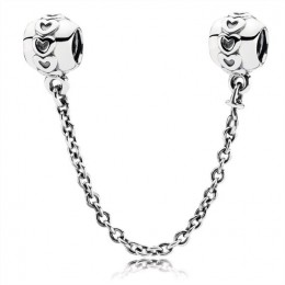 Pandora Jewelry Hearts Silver Safety Chain-Pandora Jewelry 791088