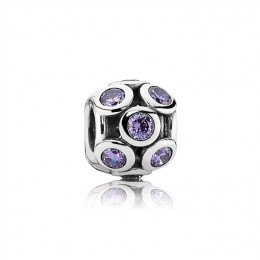 Pandora Jewelry Bedazzled Openwork Purple Zirconia & Silver Charm 791153ACZ