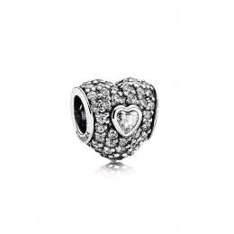 Pandora Jewelry In My Heart Charm-Clear CZ 791168CZ