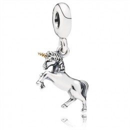 Pandora Jewelry Unicorn Silver and Gold Hanging Charm-791200