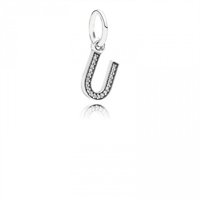 Pandora Jewelry Letter U Dangle Charm-Clear CZ 791333CZ