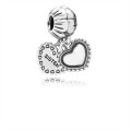 Pandora Jewelry My Special Sister Silver Hanging Hearts Charm-Pandora Jewelry 791383