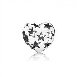 Pandora Jewelry Heart of Stars Silver Charm-Pandora Jewelry 791393