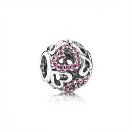 Pandora Jewelry Fancy Pink Falling in Love Openwork Charm 791424CZS