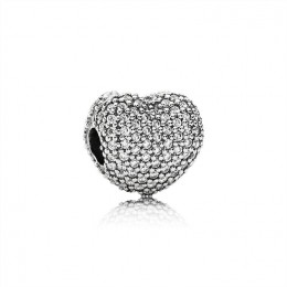Pandora Jewelry Heart pave silver clip with cubic zirconia 791427CZ