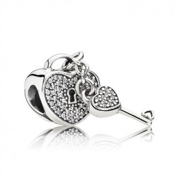 Pandora Jewelry Lock Of Love Charm-Clear CZ 791429CZ
