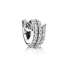 Pandora Jewelry Sparkling Snake Charm-Clear CZ & Black Crystal 791539cz