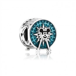 Pandora Jewelry Disney Mickey Fun Wheel silver charm with blue and black enamel
