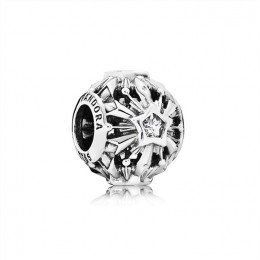 Pandora Jewelry Disney Frozen Snowflake Openwork Silver Charm With Cubic Zirconia
