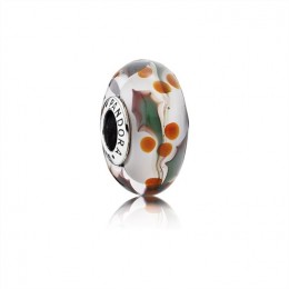 Pandora Jewelry Christmas Holly Charm-Murano Glass 791647