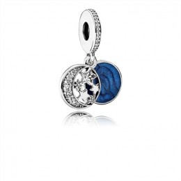 Pandora Jewelry Vintage Night Sky Dangle Charm-Shimmering Midnight Blue Enamel & Clear CZ