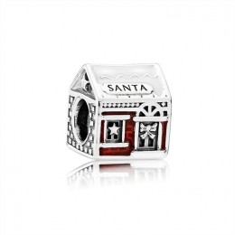 Pandora Jewelry Santa's Home Charm-White & Translucent Red Enamel 792003ENMX