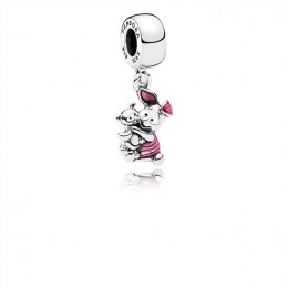 Pandora Jewelry Disney-Piglet Dangle Charm-Transparent Cerise Enamel 792134EN117