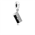 Pandora Jewelry Clutch Bag Dangle Charm-Black Enamel & Clear CZ 792155C