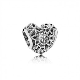 Pandora Jewelry Blooming Heart Charm-Clear CZ 796264CZ