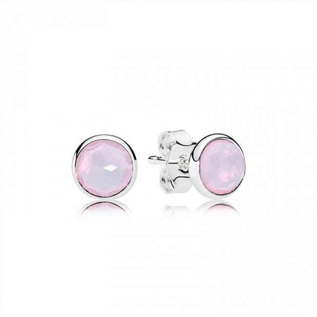 Pandora Jewelry October Droplets Stud Earrings-Opalescent Pink Crystal 290738NOP