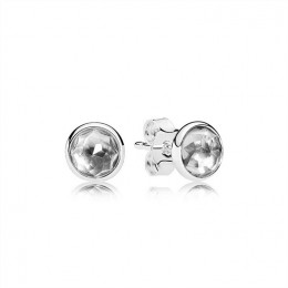Pandora Jewelry April Droplets Stud Earrings-Rock Crystal 290738RC