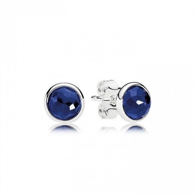 Pandora Jewelry September Droplets Stud Earrings-Synthetic Sapphire 290738SSA
