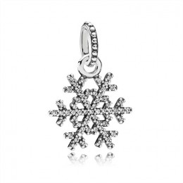 Pandora Jewelry Sparkling Snowflake Silver Necklace Pendant-390354CZ