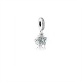 Pandora Jewelry Tropical Starfish & Sea Shell Dangle Charm-Frosty Mint & Clear CZ