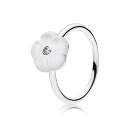Pandora Jewelry Luminous Florals Ring-Mother-Of-Pearl & Clear CZ 190999