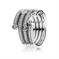Pandora Jewelry Shimmering Ocean Ring-Frosty Mint & Clear CZ 191002CZF